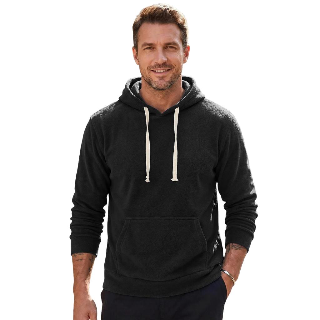 Men's Hooded Sweatshirt Pullover Casual Athletic Top for Fall Winter