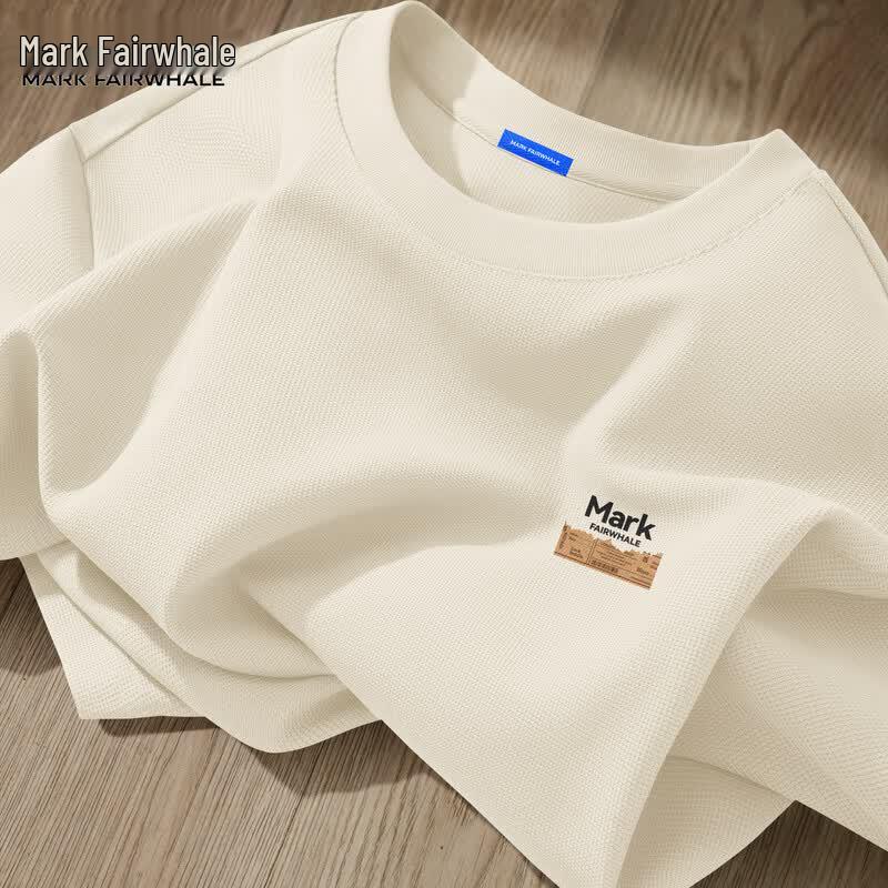 Mark Hua Fei Men s Waffle Knit Ice Silk Short Sleeve T-Shirt M