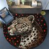 Runder Leoparden-Teppich, Teppich für Wohnzimmer, Schlafzimmer, Sofa, Spielzimmer-Dekor, Rutschfeste Fußmatte