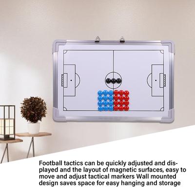 Double Sided Football Full Half Courts Tactic Board Dry Erases Board Basketball Coaching Board for Coaches with Marker