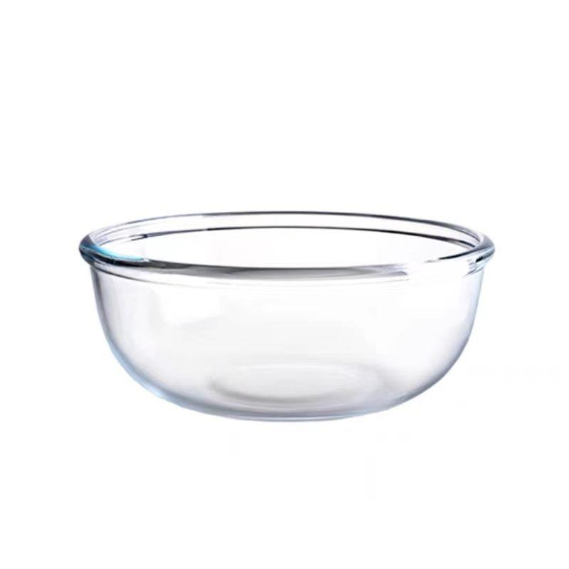 Large-Capacity Glass Washbasin: Thick, Transparent, Multipurpose Bowl for Home Use - Perfect for Filling, Egg Beating, and Vegetable Washing.