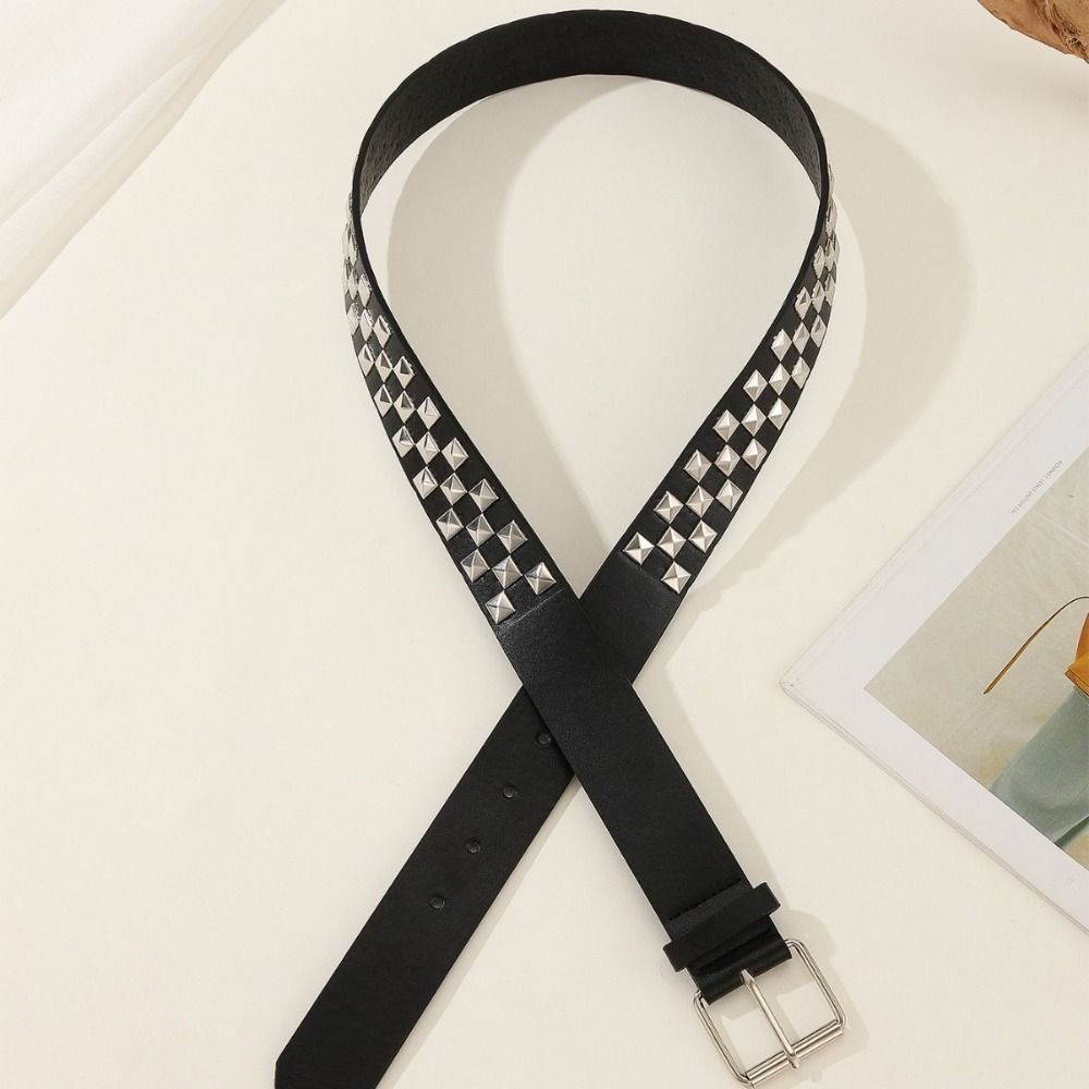 

Metal Buckle PU Leather Belt Wide Side Ins Jeans Decoration Retro Punk Waist Belt Ladies/Girls белый