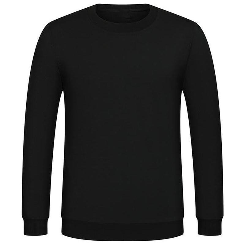 Autumn and Winter Fleece Round Neck Hoodie, Casual and Fashionable Long Sleeved Top, Trendy Brand Solid Color Unisex, Thick and Warm
