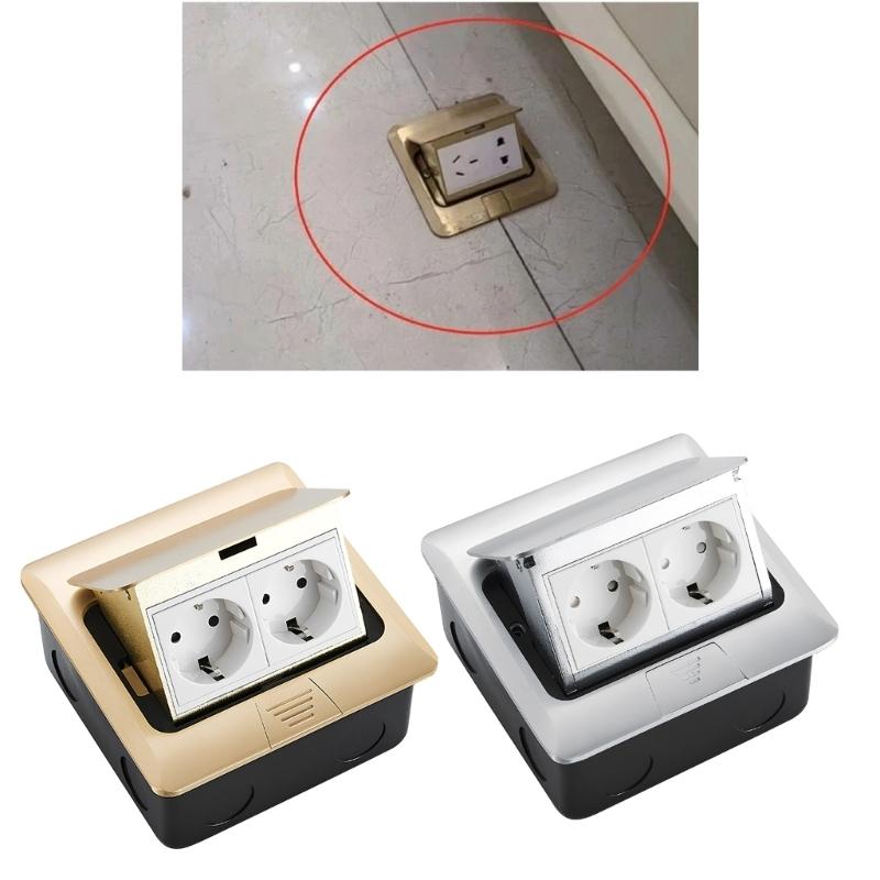 Waterproof 2 Way Floor Socket Flat Floor Concealed Socket Universal Power Outlet Electrical Switches For Home Office
