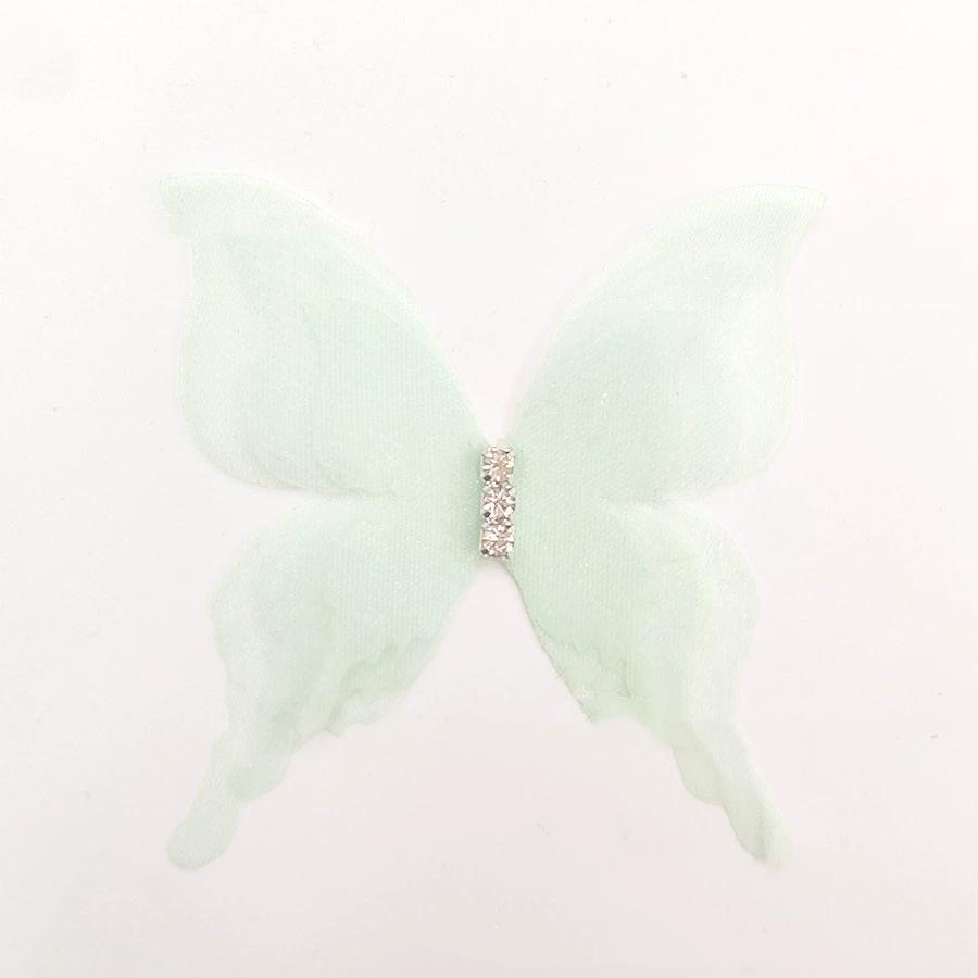 10 Stück Farbverlauf Organza Stoff Schmetterling Applikationen 3D 5CM Chiffon Schmetterling Verträumt Durchscheinend DIY Nähen Basteln Dekoration