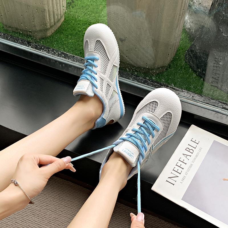Fashion CRLAYDK Fashion Women's Sneakers Mesh Summer Casual Tennis Platform Breathable Ladies Skate Shoes Walking Sports Trainers