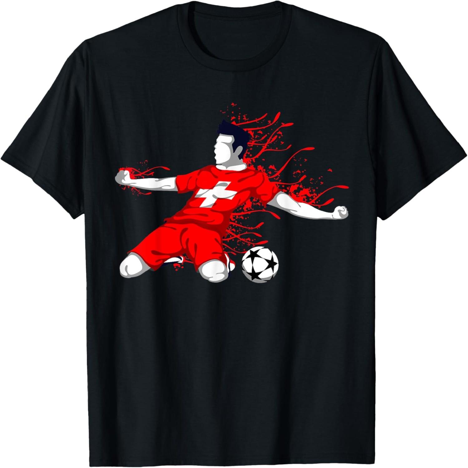 Switzerland Football Fans Jersey Swiss Soccer Lovers Sport T-Shirt S