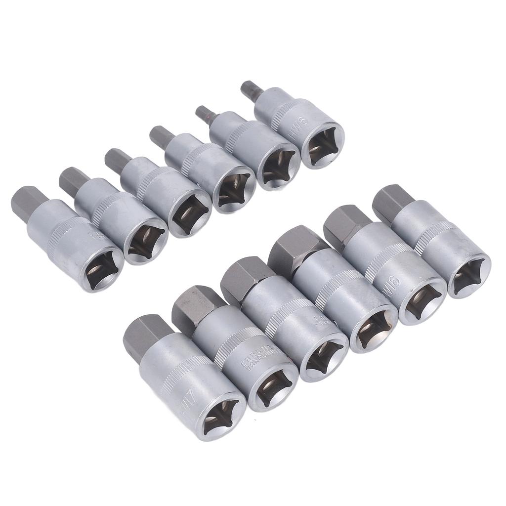 12PCS Drive Socket Set Steel High Hardness Wear Resistant 1 2in Drive Master Impact Socket Set for Auto Repair