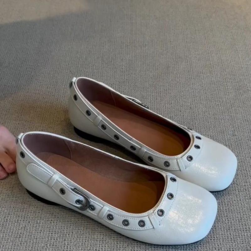 Fashion 2025 New Arrival Concise Genuine Leather Round-Toe Shallow Mouth Single Shoes Willow Fashion Females Ballet Dance Flats Female