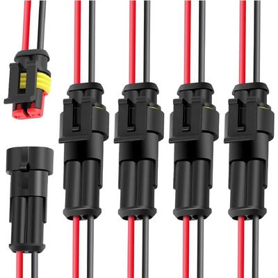 SensaBliss 2 Pin Waterproof Connector 5 Kit 20AWG Car Wire