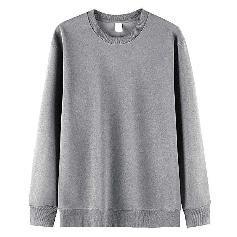 

Унисекс, 300 г, имитация хлопка, однотонный, с длинным рукавом, повседневный пуловер-свитшот 4XL серый