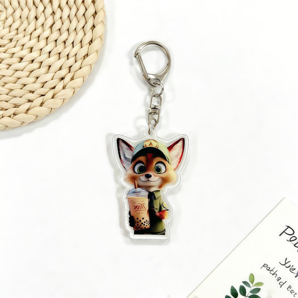 Zootopia Madness Judith Nick Acrylic Keychain Couple Backpack Cute Cartoon Gift Y2k Fashion Toys Anime Cartoon Frind