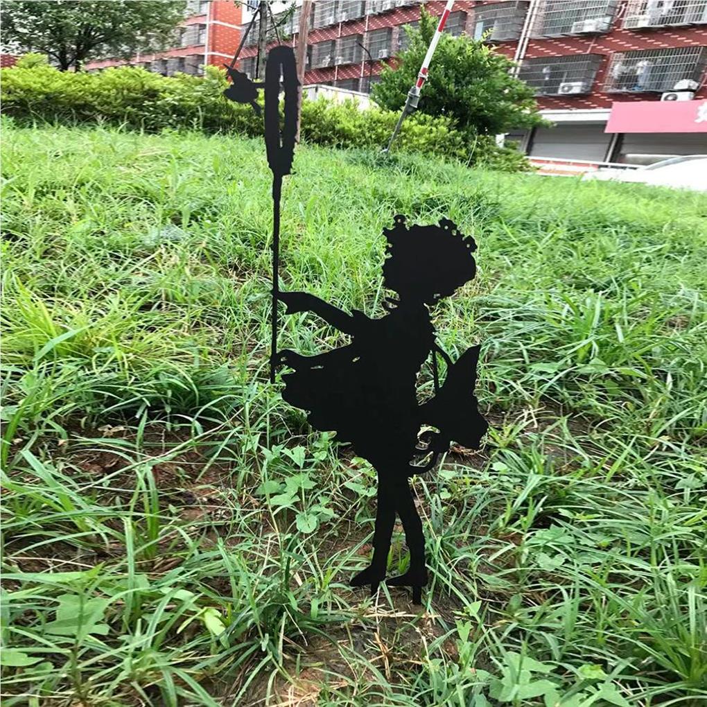 Girl Sculpture Portable Silhouette Stake Sculptures Waterproof Statue Courtyard Decoration for Patio Decor Home