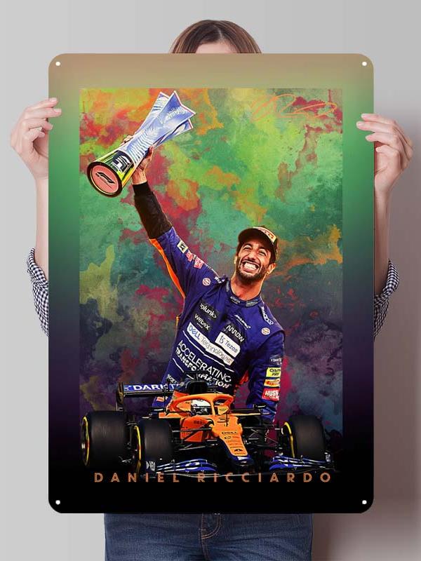 Daniel Ricciardo Plakaty Wyścigowe F1 Metalowe Znaki Dekoracja Wystrój Salonu Mężczyźni Niestandardowe Blaszane Tabliczki do Dekoracji Ścian