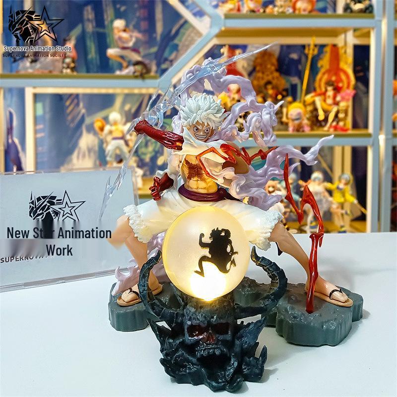 

One Piece Lightning Fifth Gear Luffy Nika Figurine with Bonus Light-Up Feature