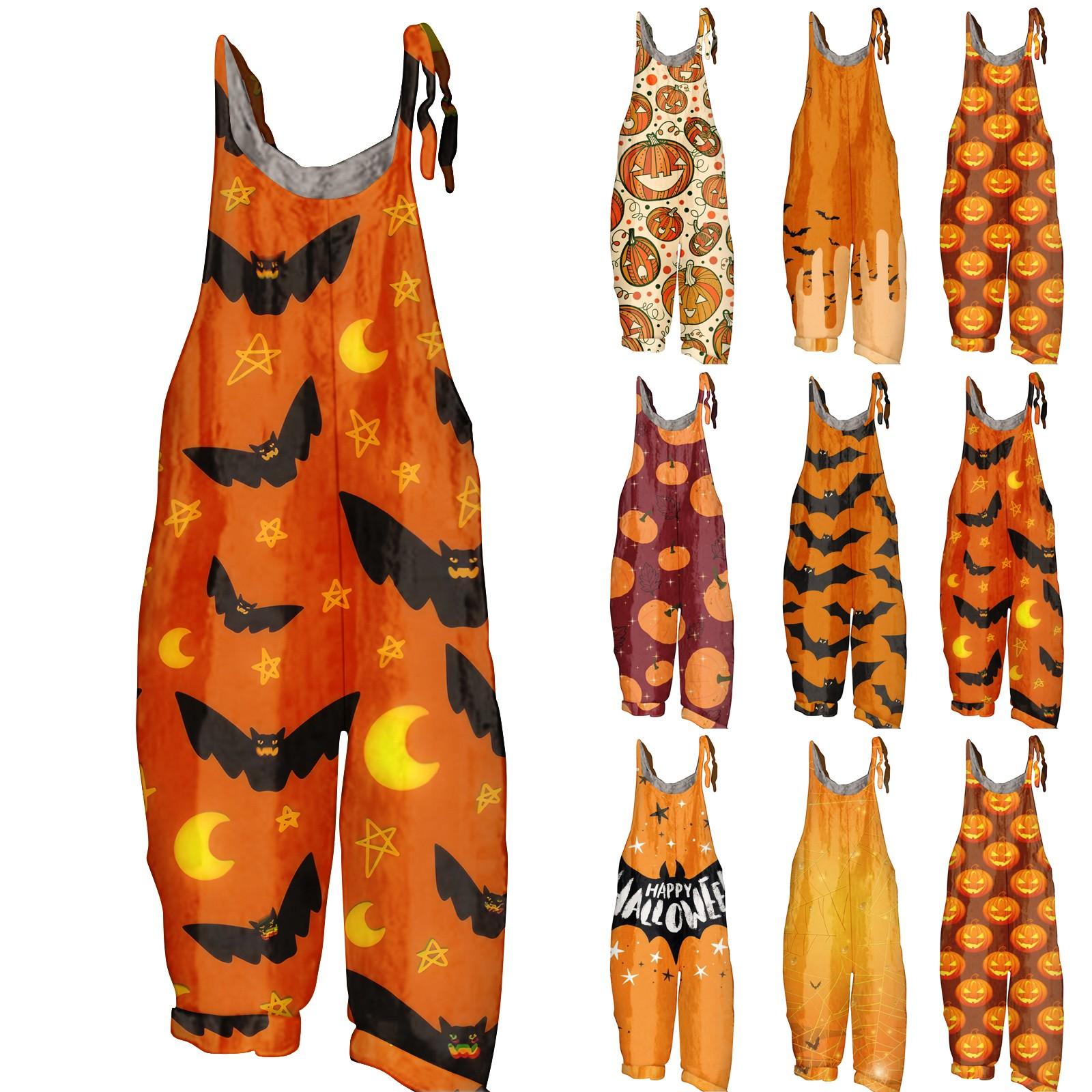 

Женский комбинезон с принтом, повседневные свободные ретро-бретельки из хлопка и льна