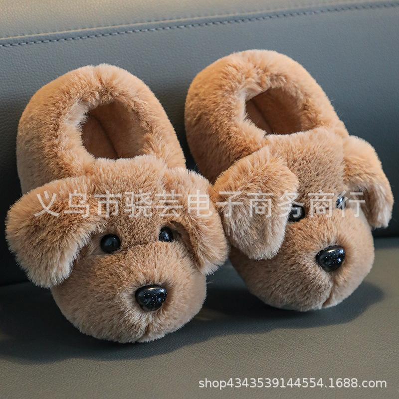 Cross Border Children's Cotton Slippers for Boys Aged 1-3 and 2, Indoor Cute Cartoon Girls' Slippers for Infants and Young Child