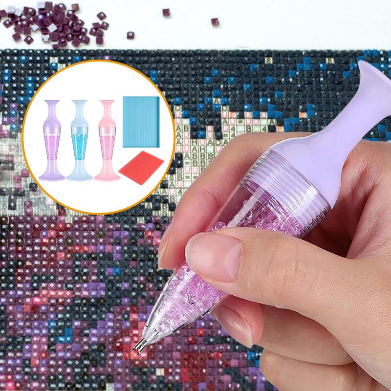 3pcs Vase Shape Point Drill Pen 5D Diamond Embroidery Moaaic Point Drill Pen DIY Craft Diamond Art C ross S titch Tool Pens