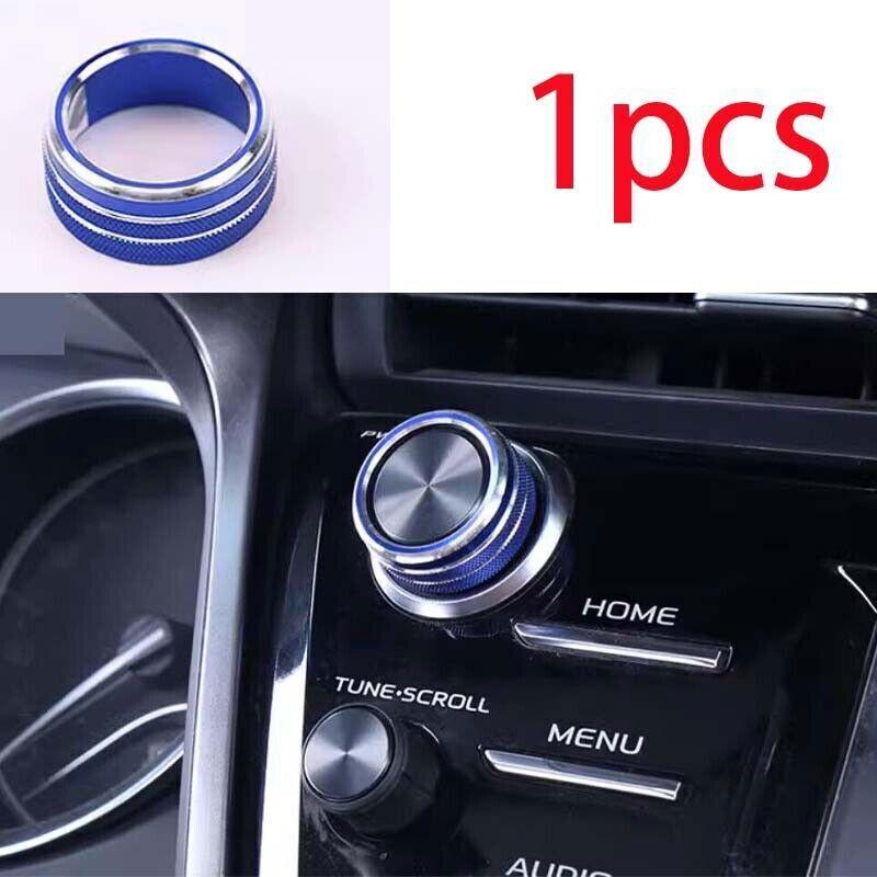 Alloy Center Console Volume Button Cover Blue For Toyota Camry 2018- 1PCS