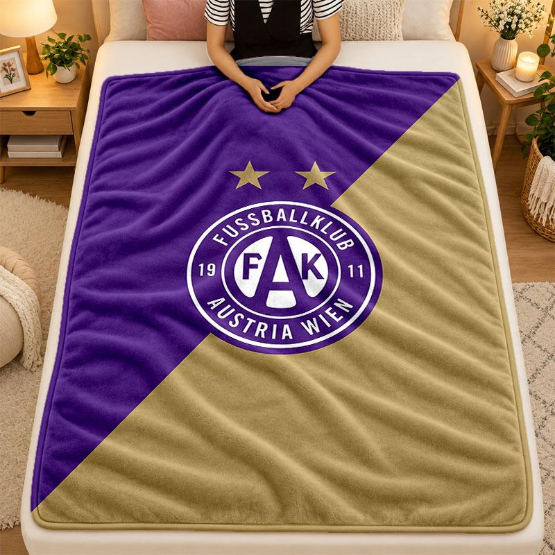 Flannel BlanketAustria Wien FC Warm Soft Throw Blanket for Indoor Sofa Bed Living Room Use