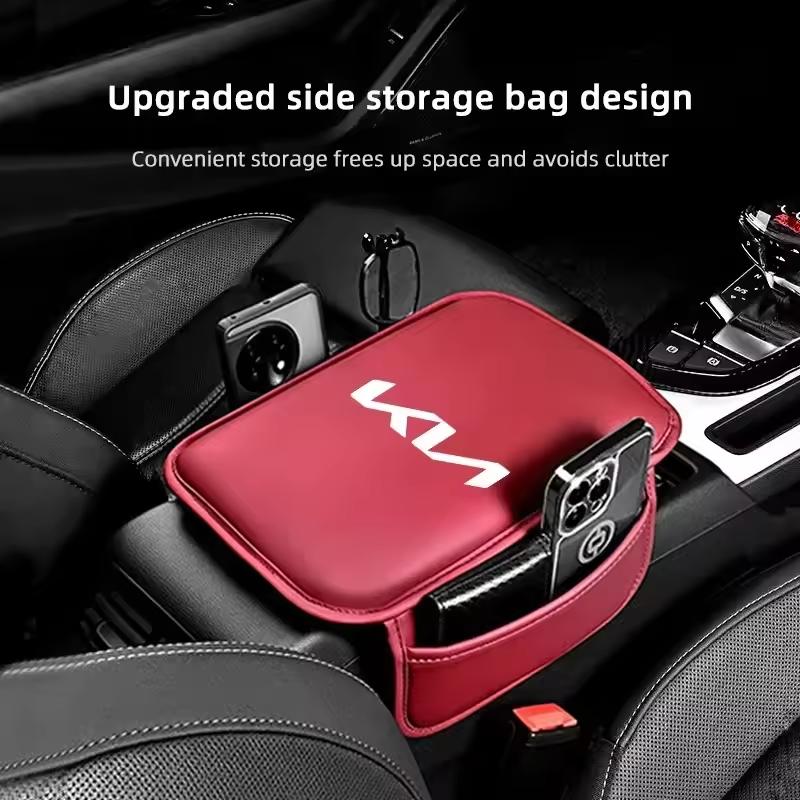 JUNT9 Car Armrest Mats Arm Rest Cushion Interior Accessories For Kia Rio Soul Cerato Soent Sportage Picanto K5 Forte Niro Morning Ceed