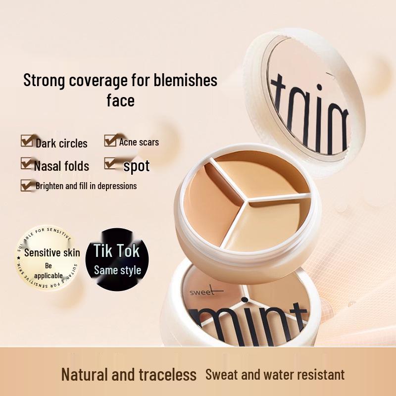 Sweet Mint Three-Color Long-Lasting Concealer for Tattoos and Dark Circles
