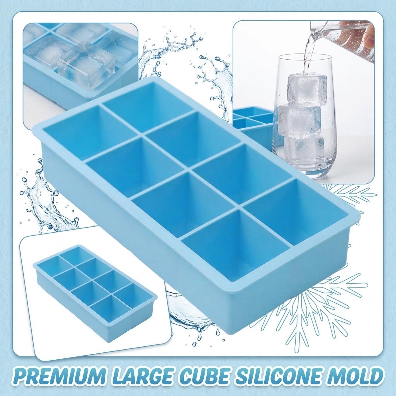 

Силиконовая форма для кубиков льда с крышкой для замораживания, контейнер для хранения, форма для ледяных блоков One Size синий