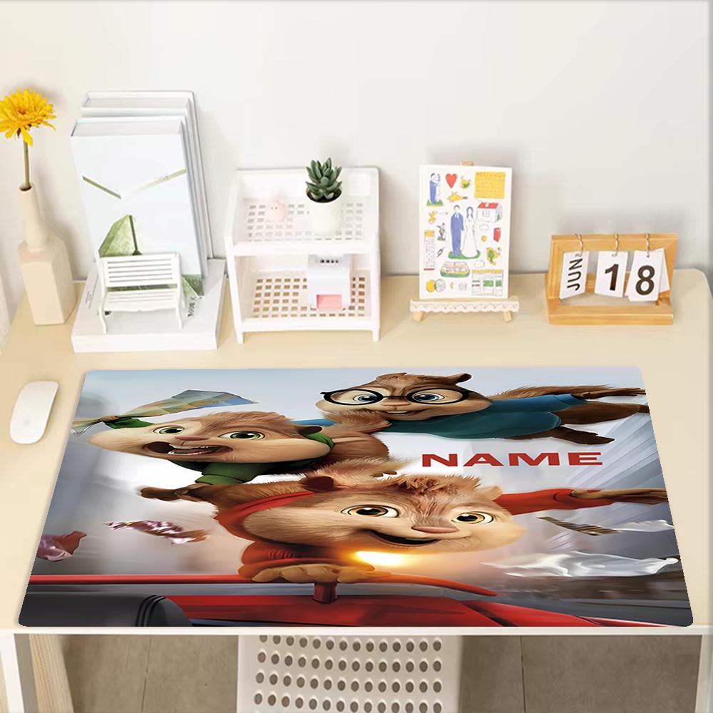 Custom Name Alvin and the Chipmunks Theme Mouse Pad, Non Slip Rubber Base, Multifunctional Office & Home Decor, Perfect for Workspace Personalization.