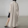 LYRIA Cotton Linen Oversize Women Dress Black Turn-Down Collar Loose Dresses Female Elegant Casual Trendy Ladies Clothes