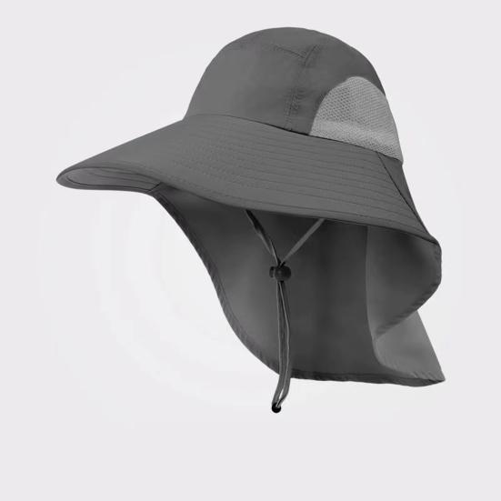 Enlarged Widened Brim Fisherman Hat Shawl Design Adjustable Rope Outdoor Hiking Hat Unisex Breathable