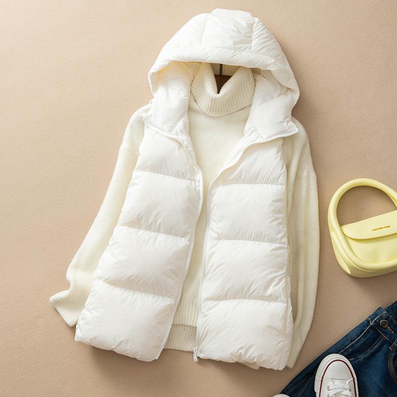 

Жилет с капюшоном для женщин 2024 года, новый жилет из коллекции осень-зима Жилет с капюшоном, женский жилет с капюшоном Тенденция в одежде 3XL белый