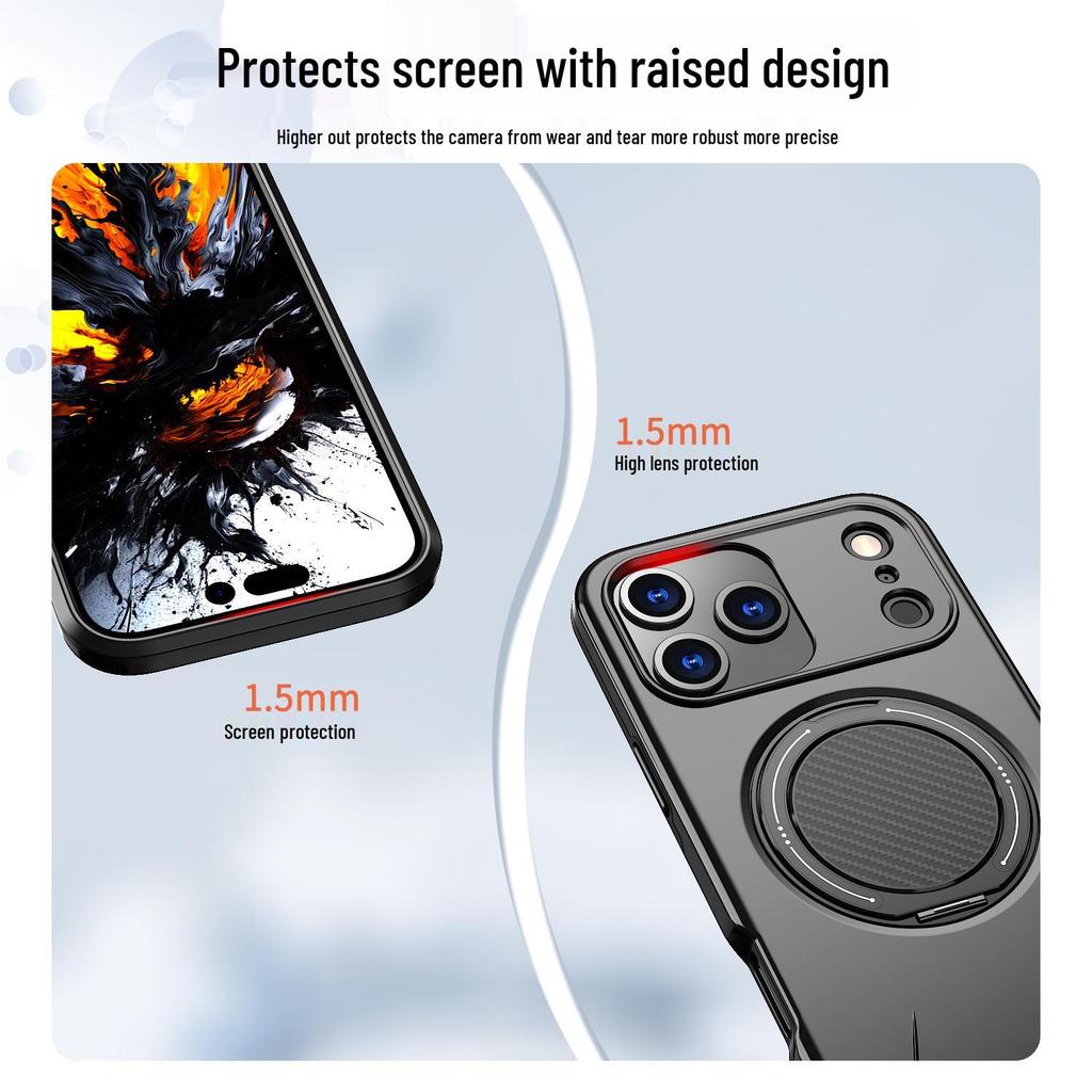 iPhone 17 Pro Max Magnetic Phone Case with Rotating Stand for Apple 16 Pro, Protective Cover for 15 Series