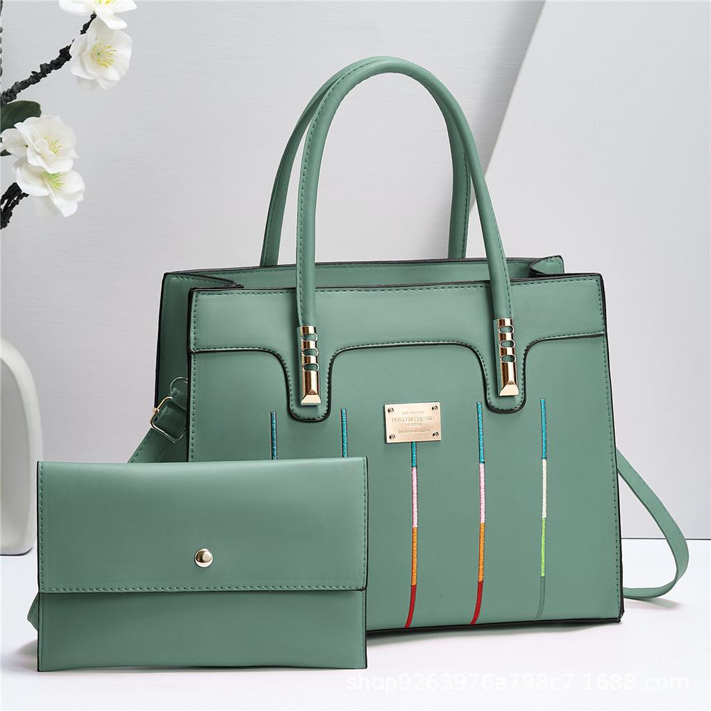 Stylish Colorblock Letter Handbag For Women With Soft Handles And Medium Size