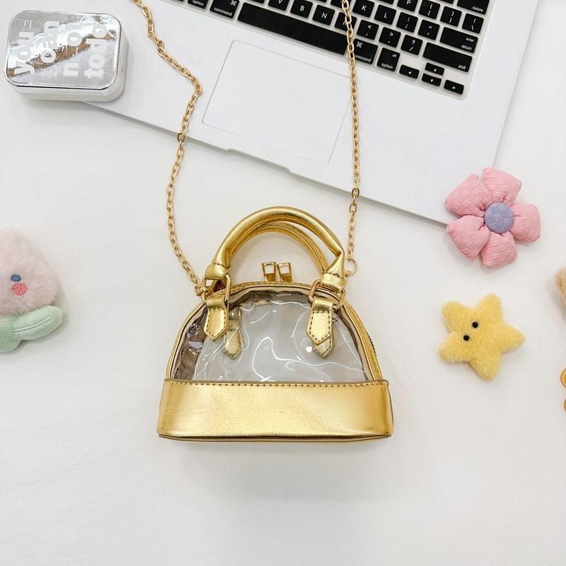 

Trendy Transparent Shell Shaped Jelly Shoulder Bag For Kids In Charming Colors золотой