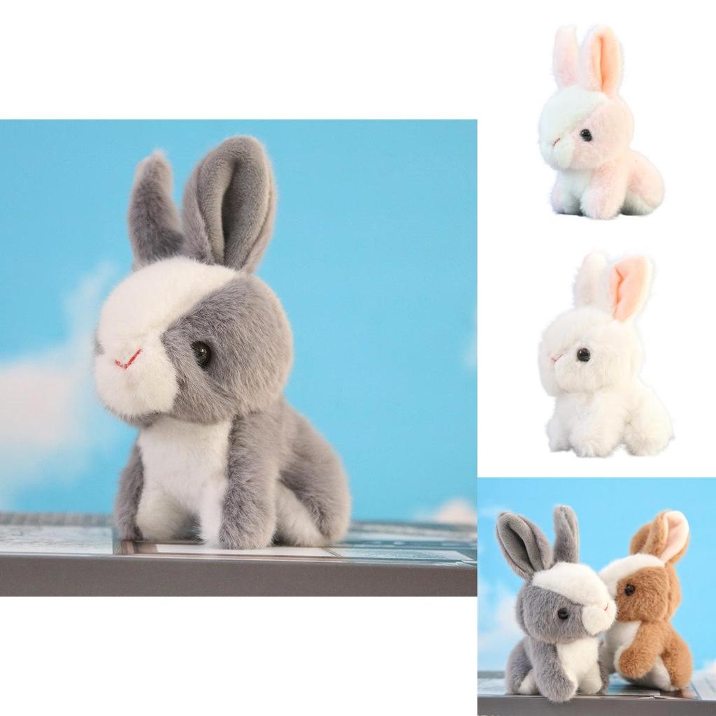 Cute Plush Bunny Keychain Pendant Fluffy White Rabbit Doll Backpack Decoration Gift For Girls
