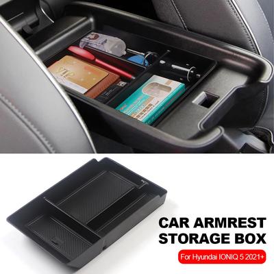 Car Armrest Storage Box Organizer Tray Center Console Stowing Tidying For Hyundai IONIQ 5 2024+ Auto Car Accessories Interior