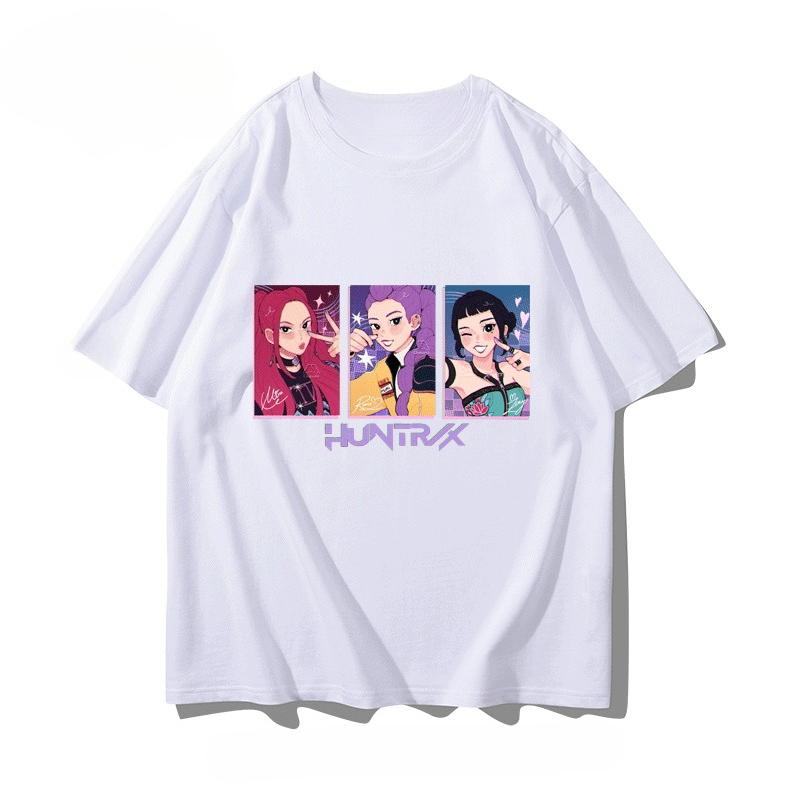 K-POP Magic Hunting Group Short Sleeve Casual Men and Women Cotton Anime Fashionable Versatile T-shirt Short Sleeve Top Clothes