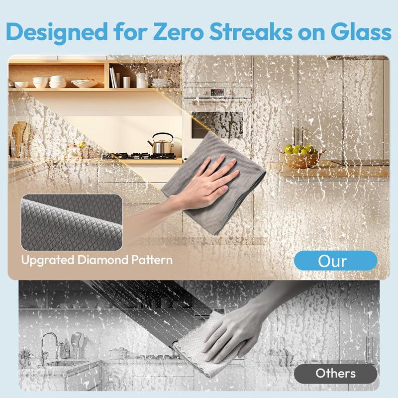 40x40cm Microfiber Glass Cleaning Cloth Reusable Lint Free Cloths Stainless Steel Windshield Shower Window Cleaning Cloth