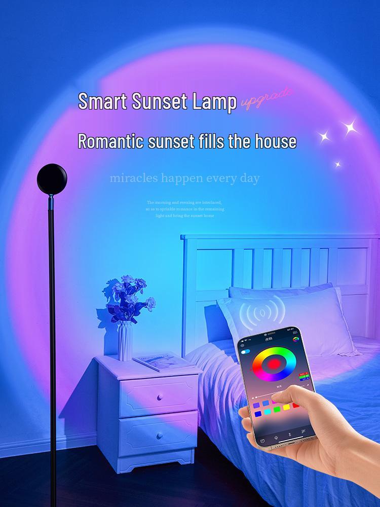 Sunset Lamp: Smart App Dimmable Light for Bedroom, Living Room, and Photography Decor.