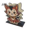 Cute Cartoon Pattern Decor Halloween Wooden Napkin Holder, Black Cat Mummy Pumpkin Table Desktop Organizer for Party, Spooky Festive Kitchen