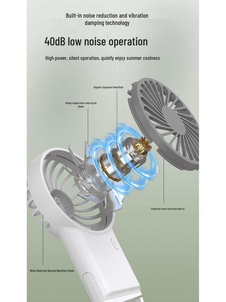 Foldable USB Cartoon Mini Fan with Climbing Buckle - Silent & Compact for Desktop Use (2025)