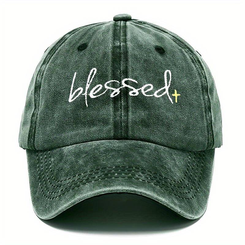 Gezegende Geborduurde Gewassen Baseballpet Verstelbare Papa Hoed met Gebogen Klep voor Vissen Buitenactiviteiten Casual Kleding Uni
