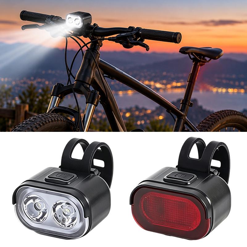 Bicycle Light Bike Headlight Taillight USB Rechargeable LED Front Rear Light Night Riding Safety Cycling Accessories 7