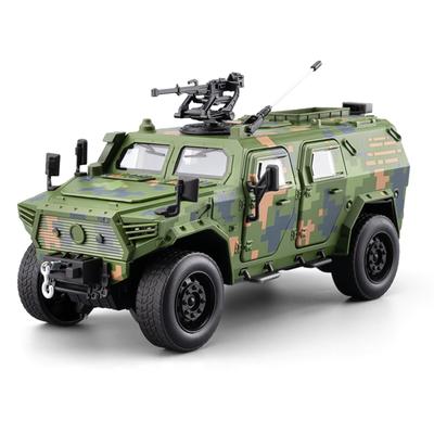 1:20 Bravewarrion Armored Explosion Proof Vehicle Alloy Diecast Model Car Sound & Light Pull Back Children's Toys for Kids Child