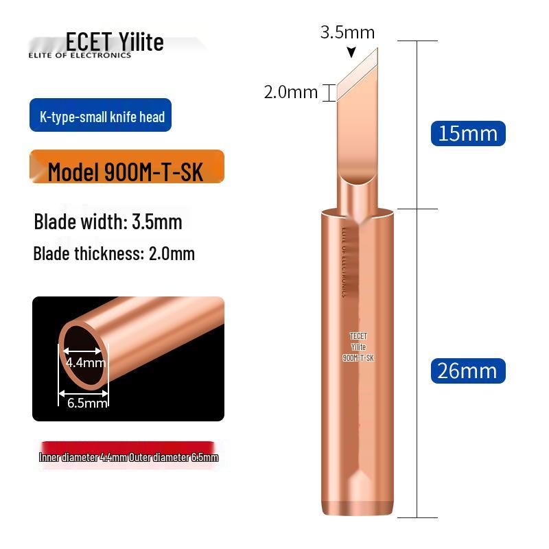Nichtmagnetisches Reines Kupfer-Lötkolbenspitzen-Set für 936 Lötstation - Ideal zum Schweißen von Lautsprechern