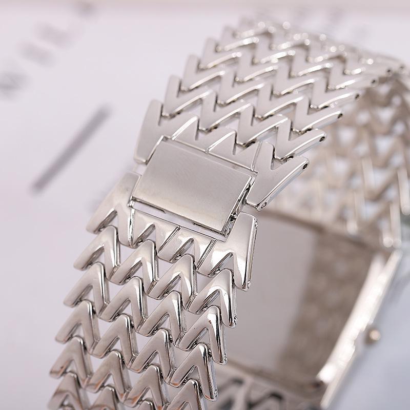 Women's Fashion Square Dial Quartz Bracelet Watch with Diamonds