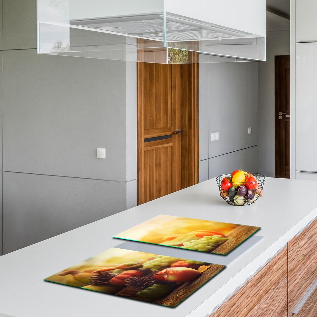 2x GLASS PROTECTIVE PLATE FOR STOVE 40x52 FRUIT