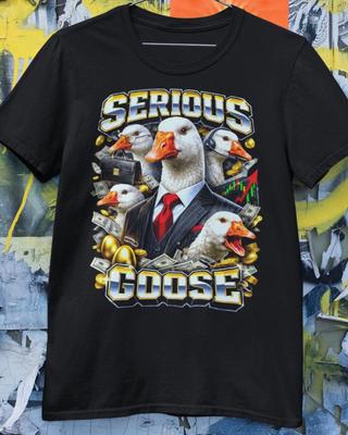 Serious Goose Ironic Bootleg Style Corporate Meme Shirt Business Goose Tee