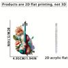 Acrylic Flat Surface Pendant With Flower Violin Design For Automotive Interior