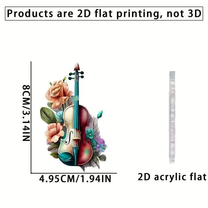 Acrylic Flat Surface Pendant With Flower Violin Design For Automotive Interior